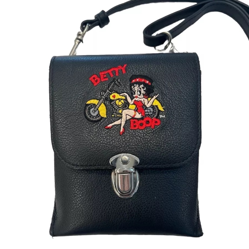 Vintage Betty Boop 1995 Black Leather Purse